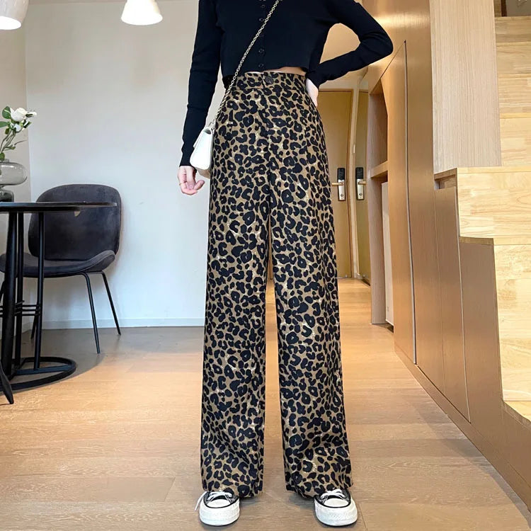 Fashion Leopard High Waist Women's Pants