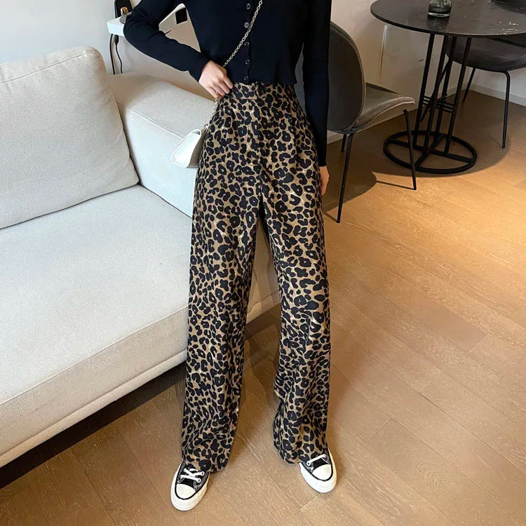 Fashion Leopard High Waist Women's Pants