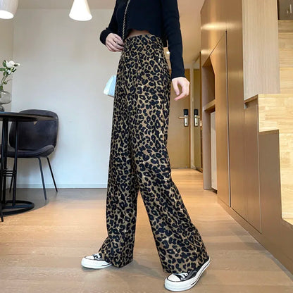 Fashion Leopard High Waist Women's Pants