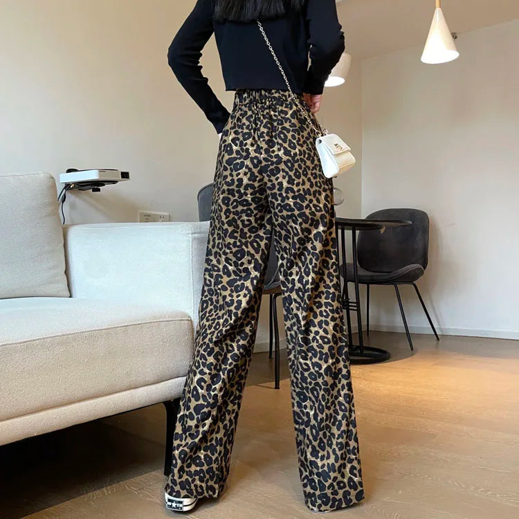 Fashion Leopard High Waist Women's Pants