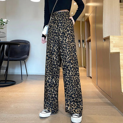 Fashion Leopard High Waist Women's Pants