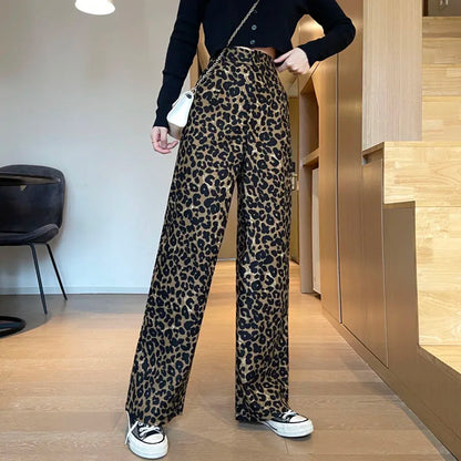 Fashion Leopard High Waist Women's Pants