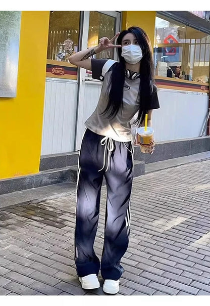 Spring New Loose Straight Leg Pants Female Fashion Street High Waist