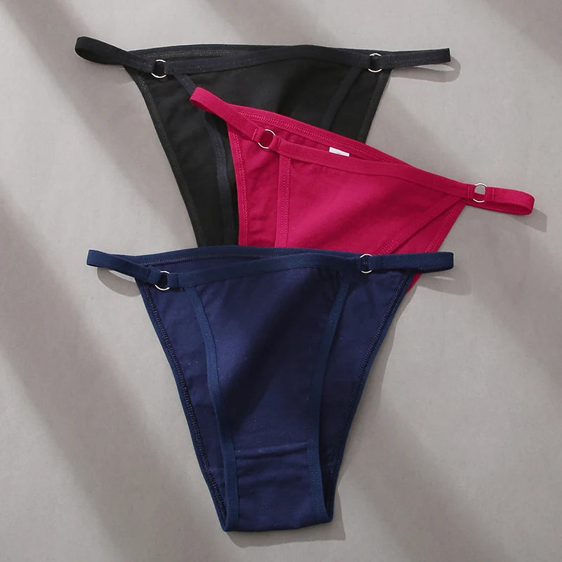 3Pcs/set Women's Cotton Panties Low Waist Bikini