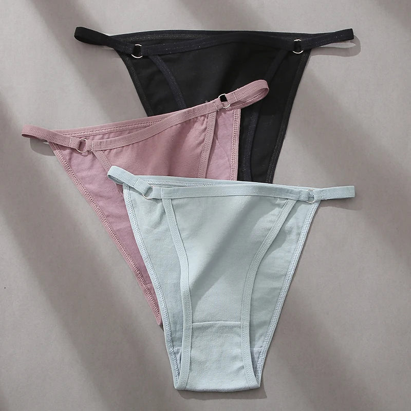 3Pcs/set Women's Cotton Panties Low Waist Bikini