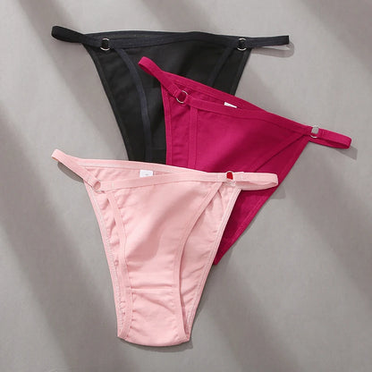 3Pcs/set Women's Cotton Panties Low Waist Bikini