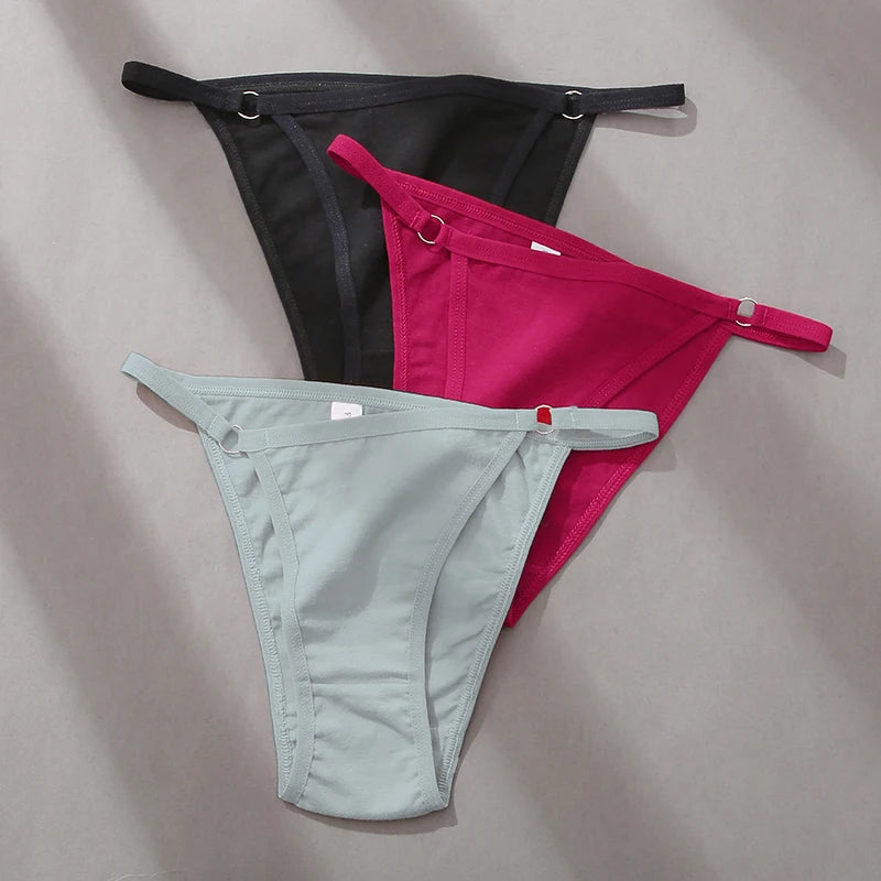 3Pcs/set Women's Cotton Panties Low Waist Bikini