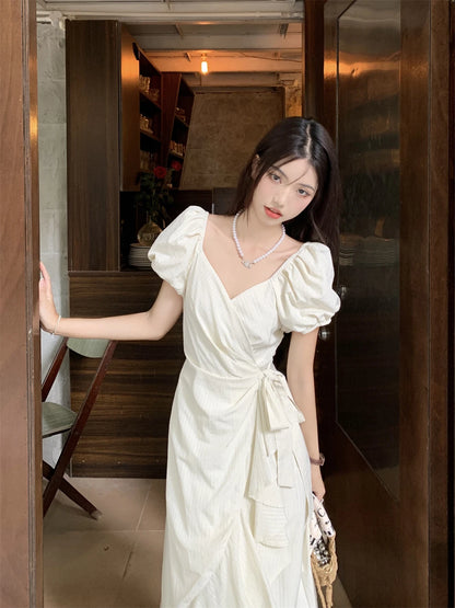 Summer New Solid Color Slim Women's Dress Sweet Elegant Ladies Dress