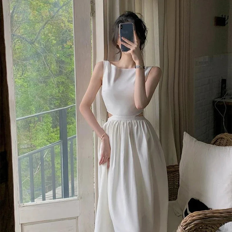 Summer New Solid Color Slim Women's Dress