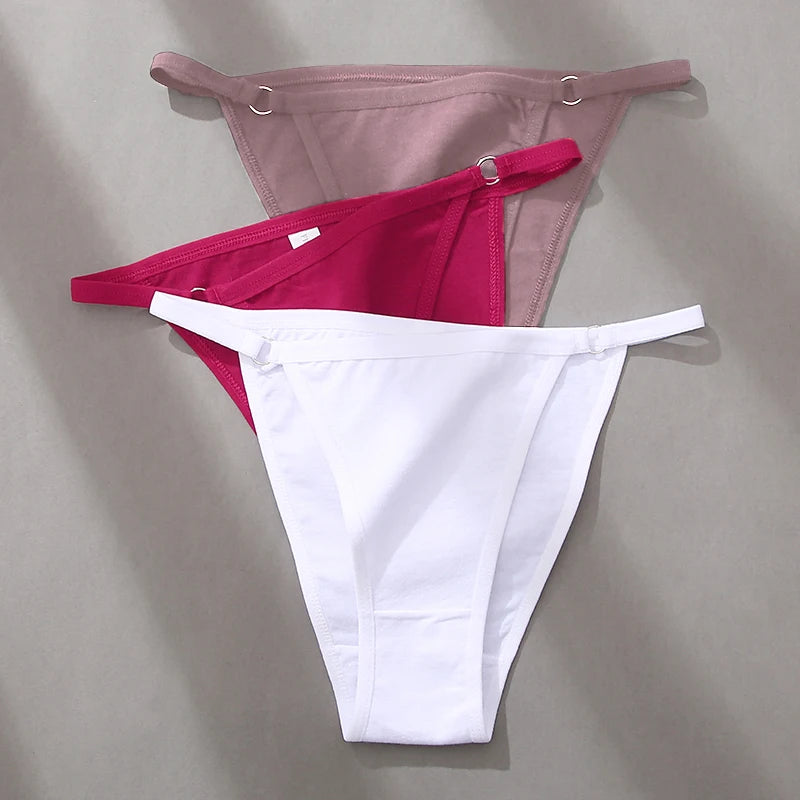 3Pcs/set Women's Cotton Panties Low Waist Bikini