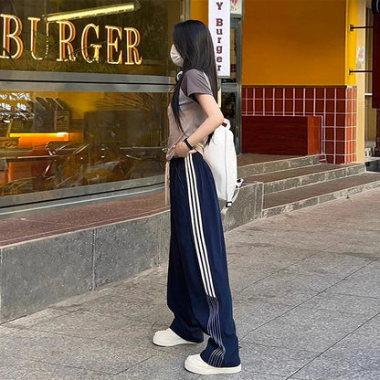 Spring New Loose Straight Leg Pants Female Fashion Street High Waist