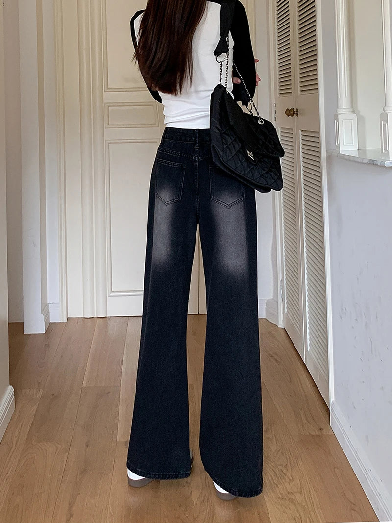 Autumn New Loose Women Jeans Vintage High Waist Slim