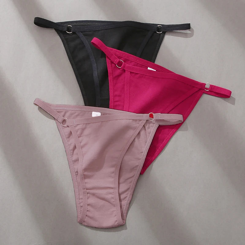 3Pcs/set Women's Cotton Panties Low Waist Bikini