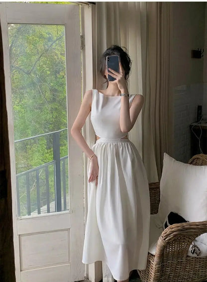 Summer New Solid Color Slim Women's Dress