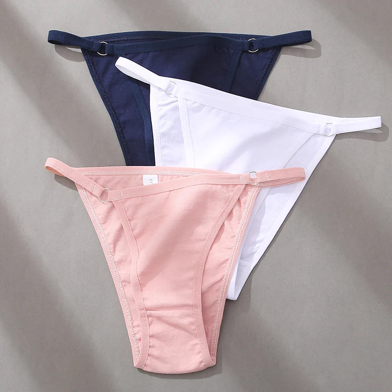 3Pcs/set Women's Cotton Panties Low Waist Bikini