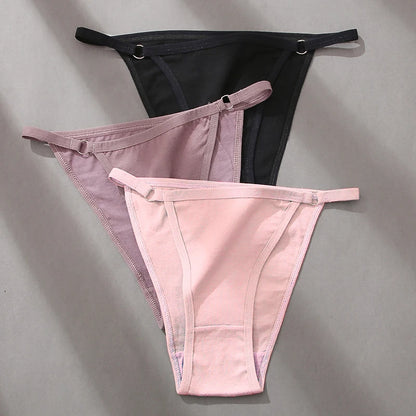 3Pcs/set Women's Cotton Panties Low Waist Bikini