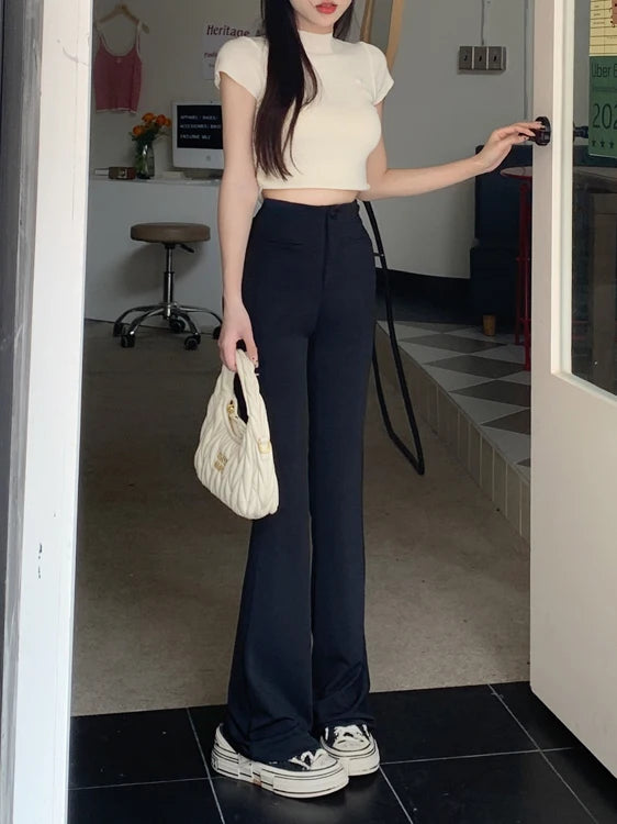 Spring New Tight High Waist Slim Women's Pants Solid Fashion