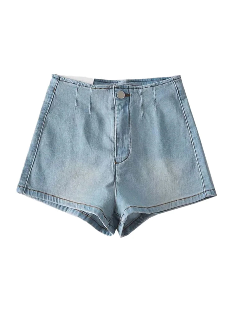 2025 Spring/summer New Style Distressed Solid Denim Shorts