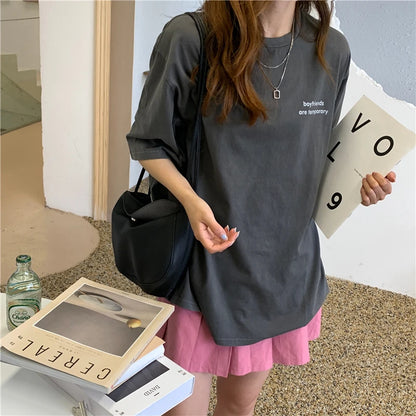 Basic Letter Women's T-shirts Cool Summer Fashion Female T-shirt