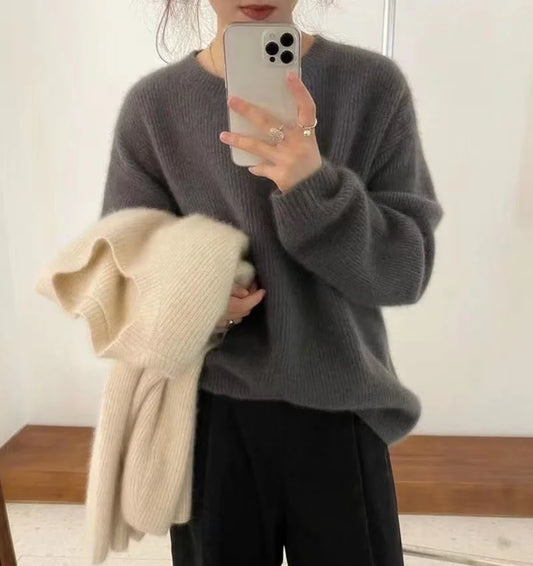 Autumn Winter New Round Neck Cashmere Sweater