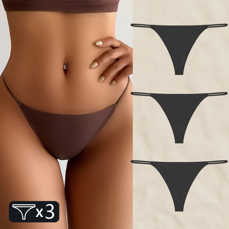 3PC/SET Seamless Low Waist Panties for Women Sexy