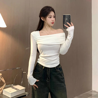 Autumn New Sexy Solid Color Women T-Shirts