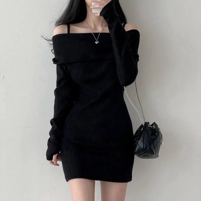 Autumn New Solid Color Sexy Women Dress