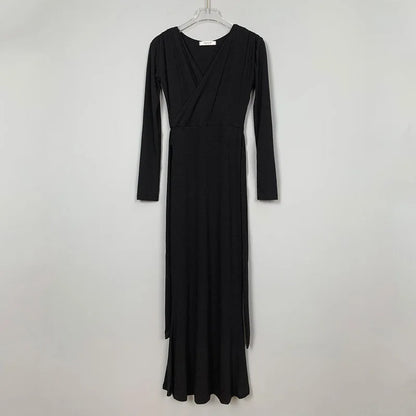 Sweet Long Dresses Korea Low Cut V-neck