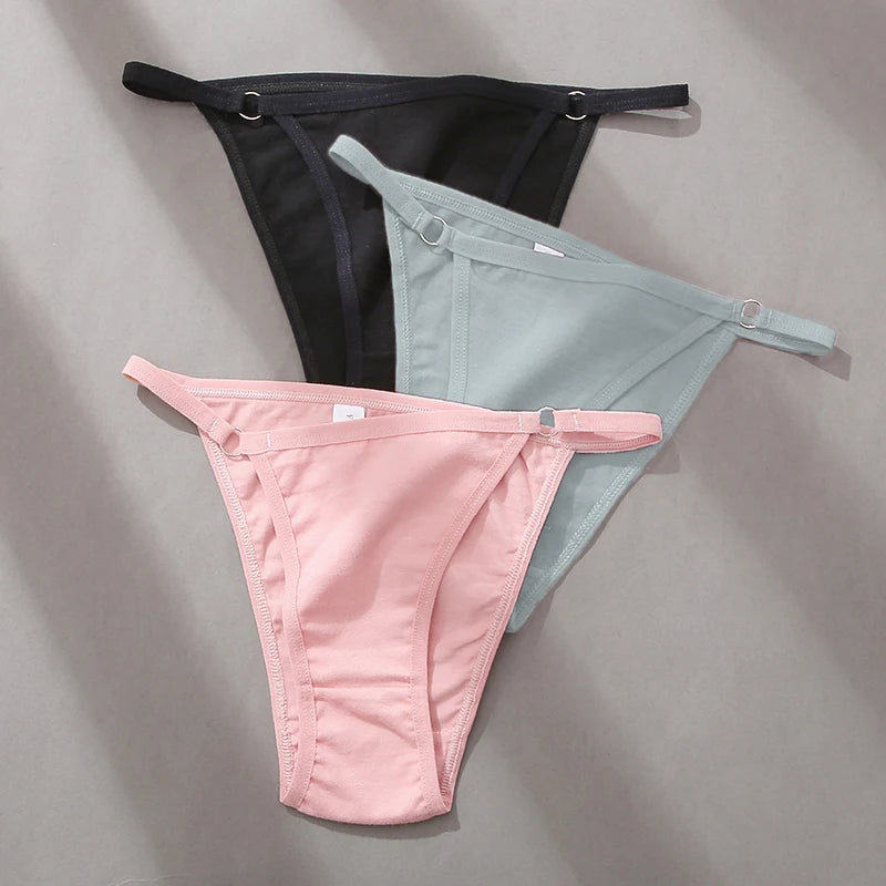 3Pcs/set Women's Cotton Panties Low Waist Bikini