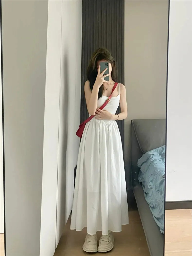 Summer New Solid Color Slim Women's Dress Ladies Sweet Elegant