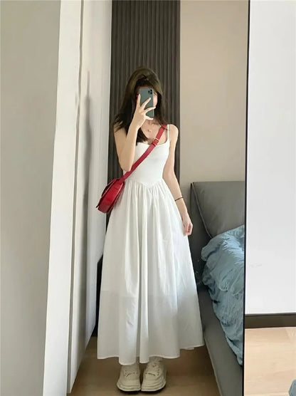 Summer New Solid Color Slim Women's Dress Ladies Sweet Elegant