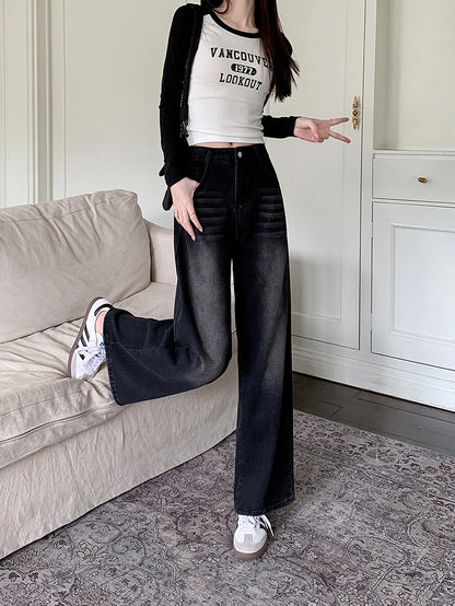 Autumn New Loose Women Jeans Vintage High Waist Slim